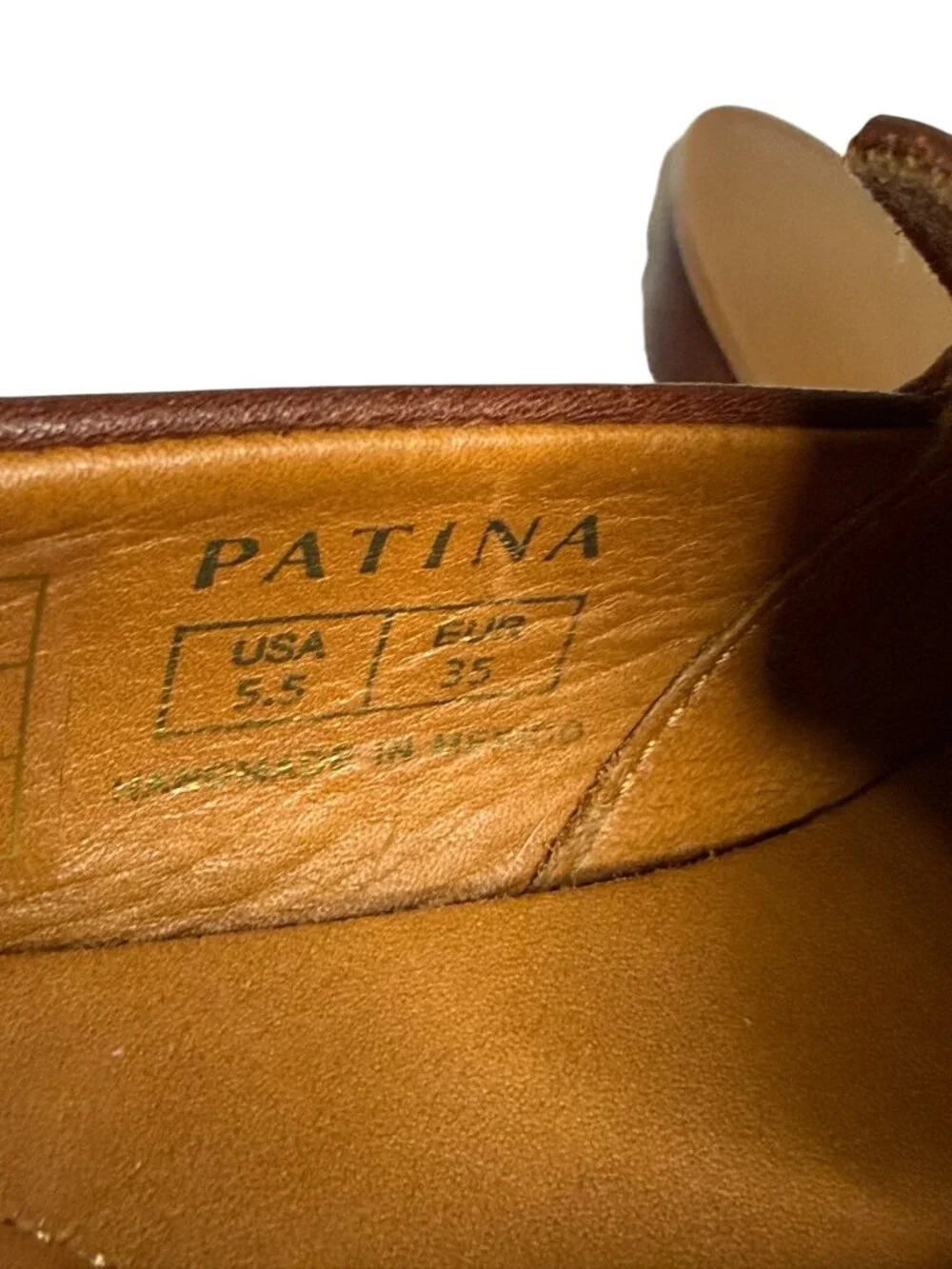 Patina Portland Leather Womens Loafer Shoes Slip On Cognac Brown 5.5 - Picture 10 of 10